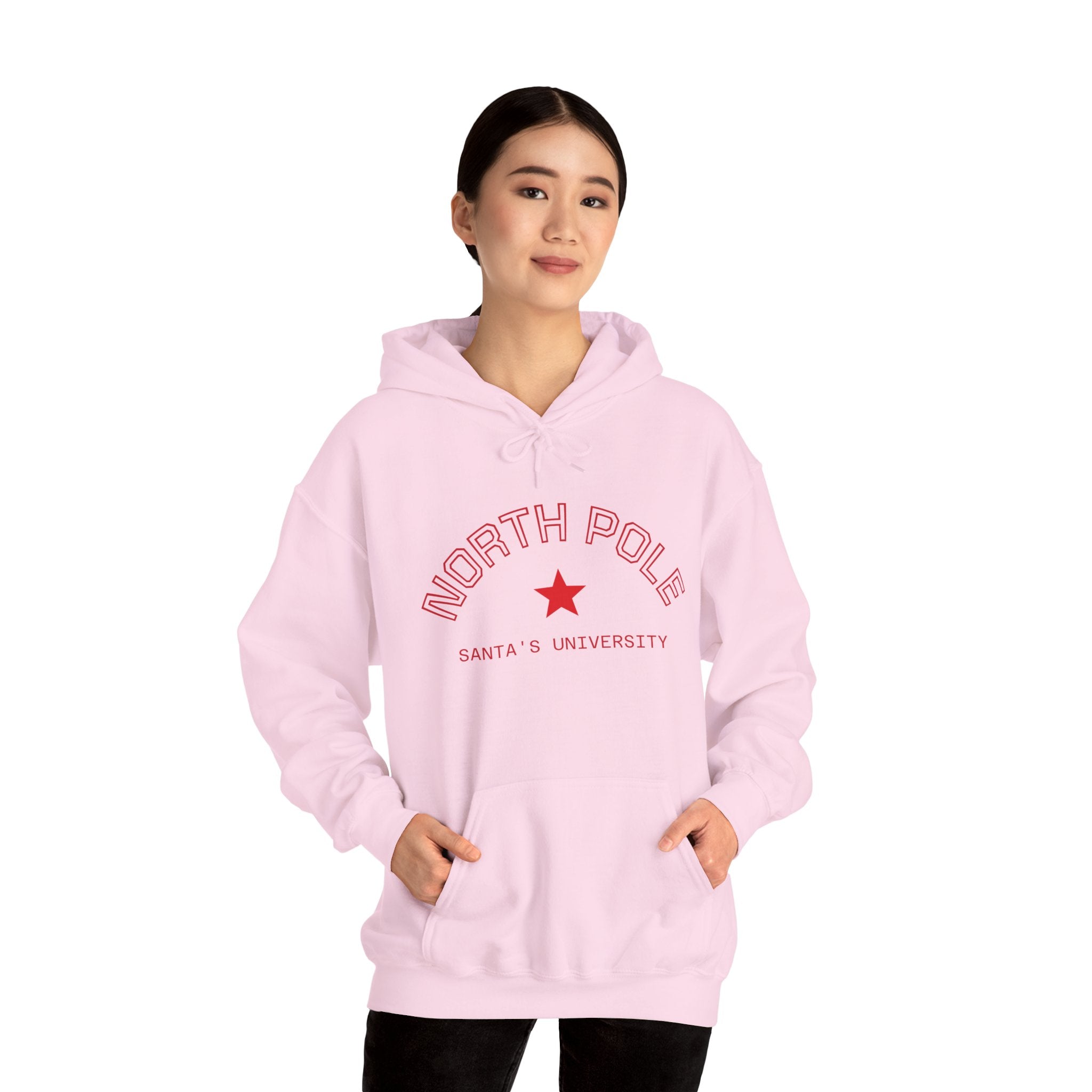 North Pole Santa's University Hoodie - Unisex Heavy Blend Sweatshirt for Holiday Cheer