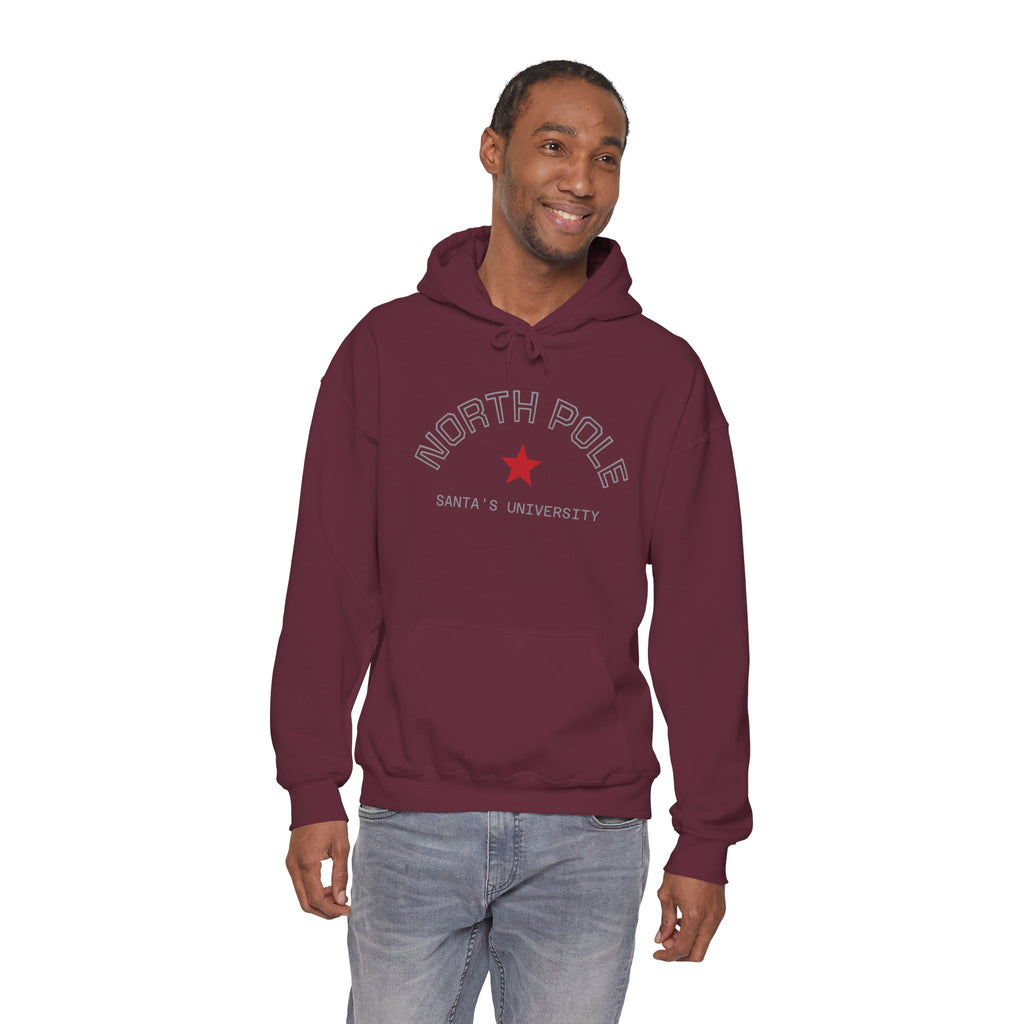 North Pole Santa's University Hoodie - Unisex Heavy Blend Sweatshirt for Holiday Cheer