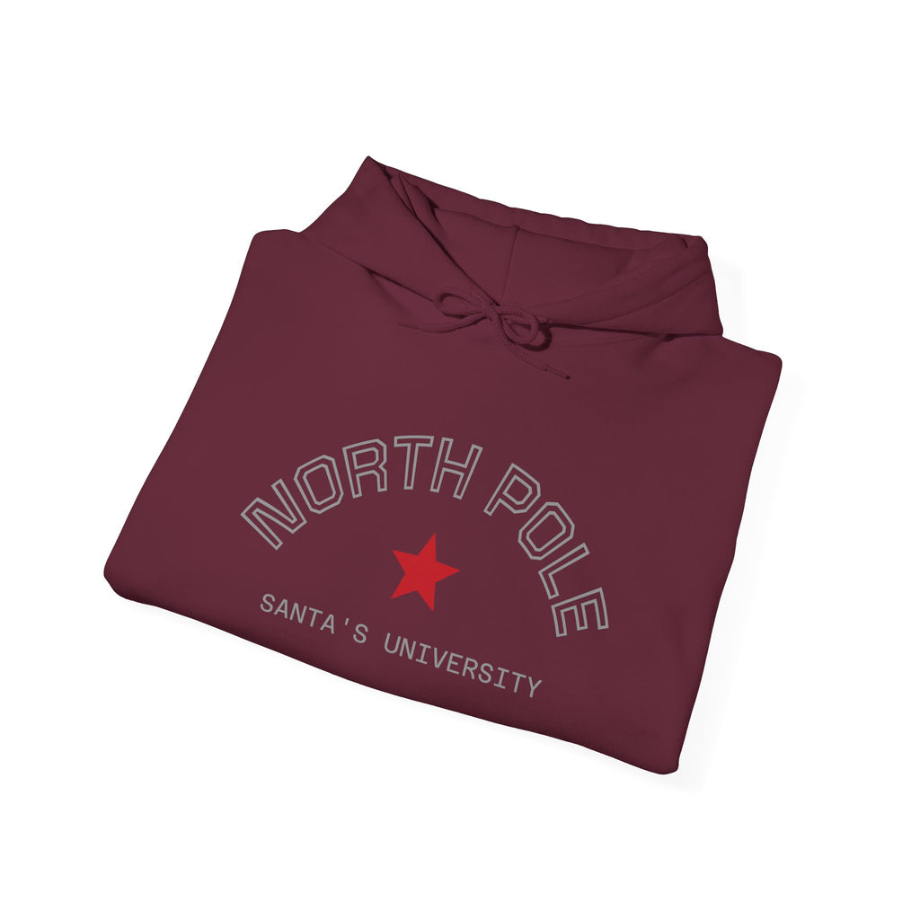 North Pole Santa's University Hoodie - Unisex Heavy Blend Sweatshirt for Holiday Cheer