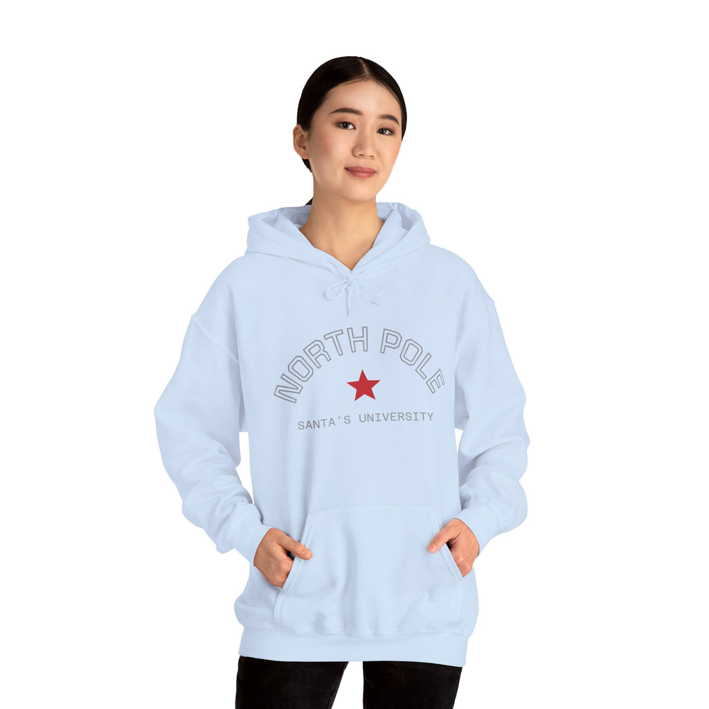 North Pole Santa's University Hoodie - Unisex Heavy Blend Sweatshirt for Holiday Cheer
