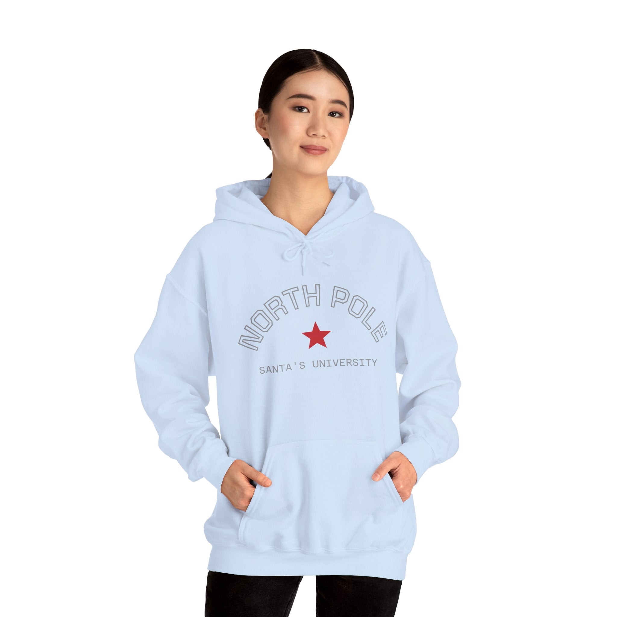 North Pole Santa's University Hoodie - Unisex Heavy Blend Sweatshirt for Holiday Cheer