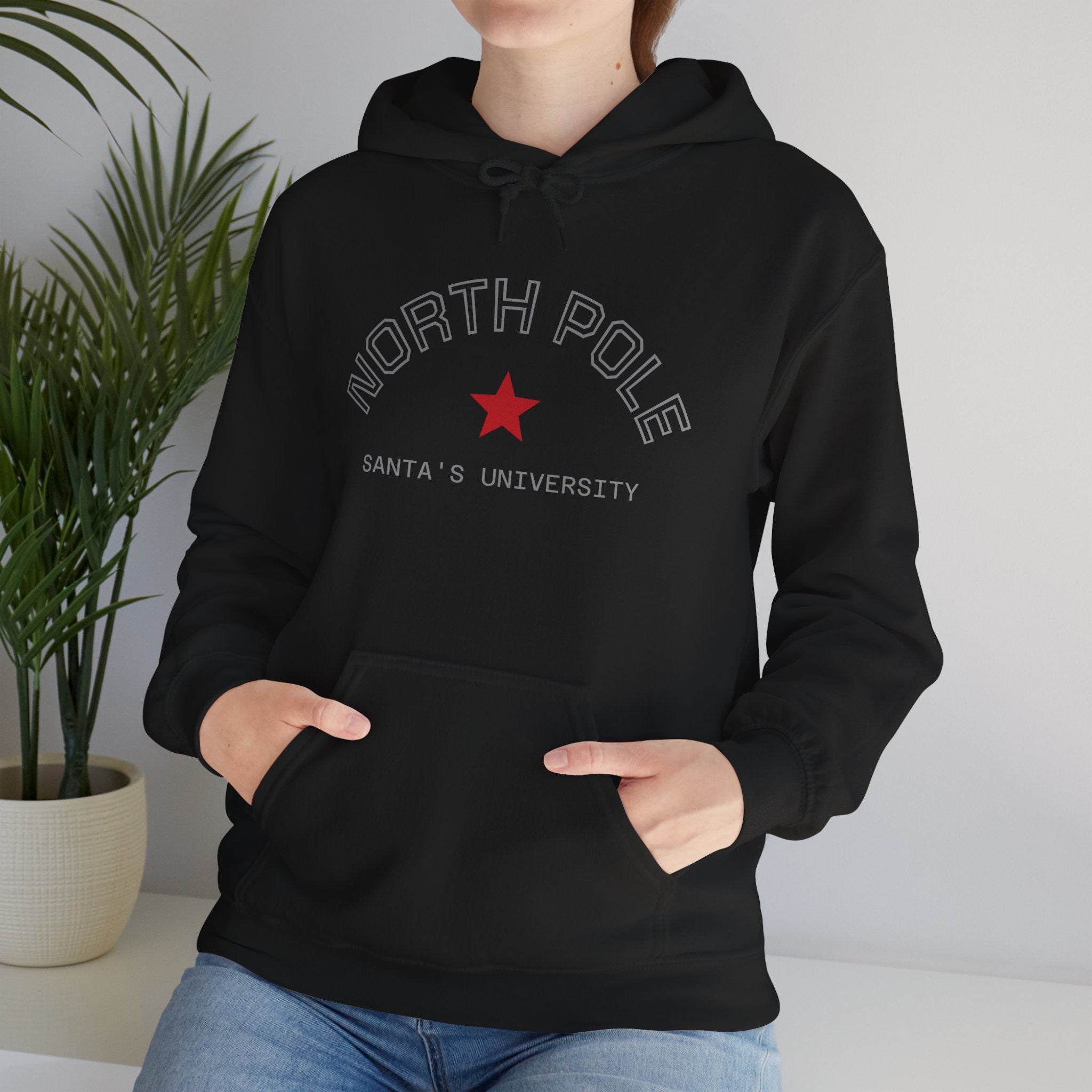North Pole Santa's University Hoodie - Unisex Heavy Blend Sweatshirt for Holiday Cheer