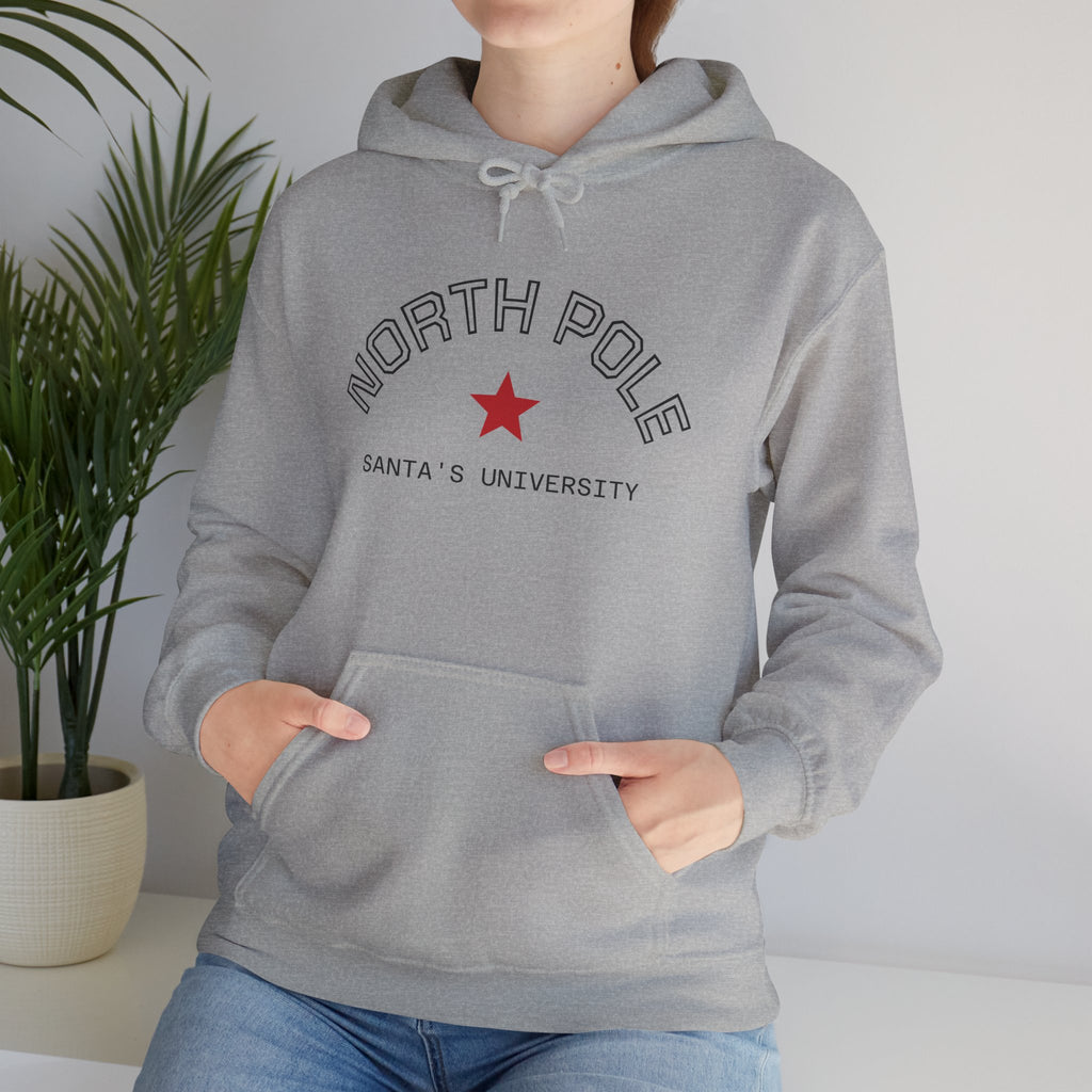 North Pole Santa's University Hoodie - Unisex Heavy Blend Sweatshirt for Holiday Cheer