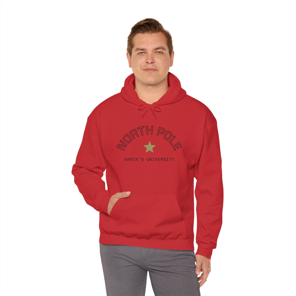 North Pole Santa's University Hoodie - Unisex Heavy Blend Sweatshirt for Holiday Cheer