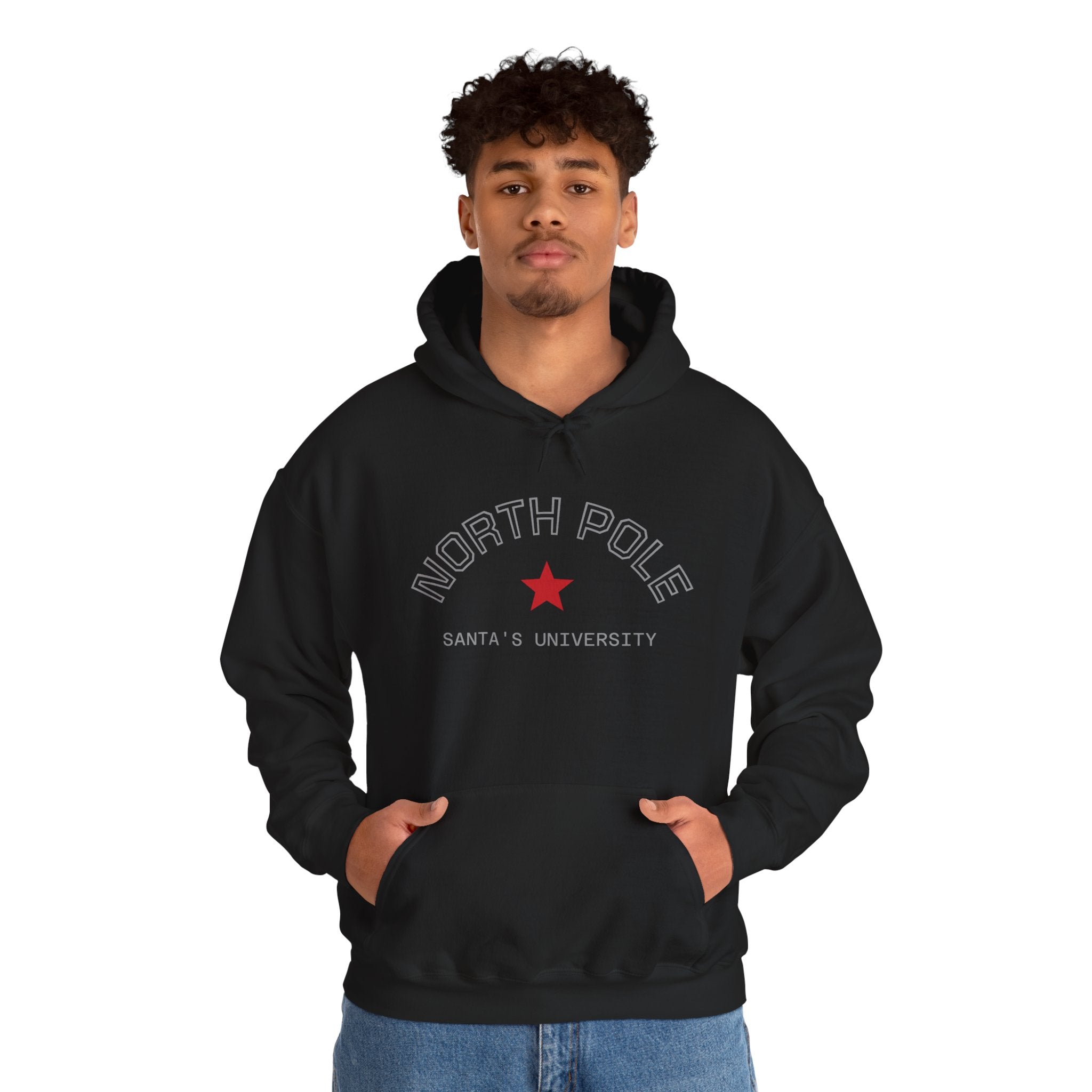 North Pole Santa's University Hoodie - Unisex Heavy Blend Sweatshirt for Holiday Cheer