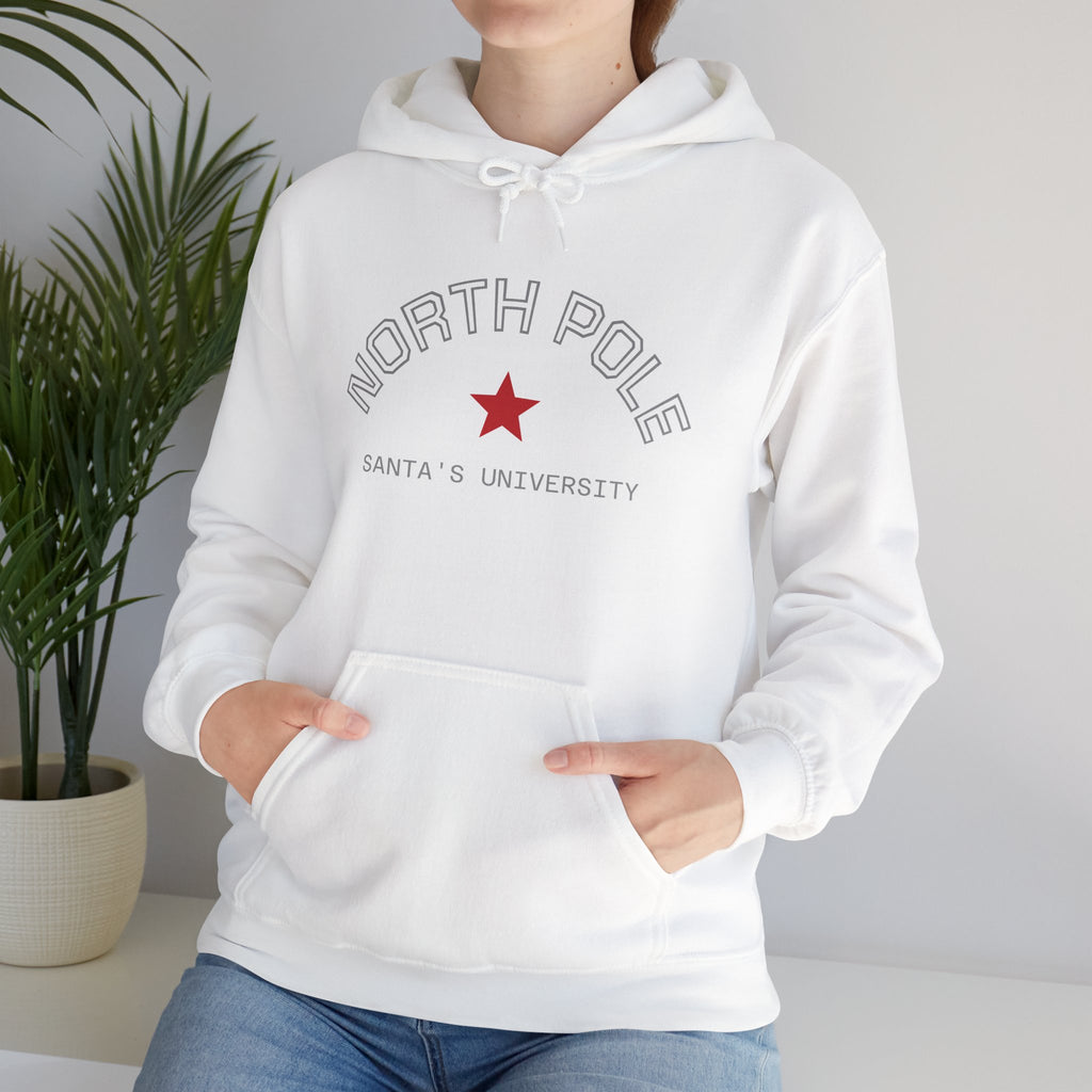 North Pole Santa's University Hoodie - Unisex Heavy Blend Sweatshirt for Holiday Cheer