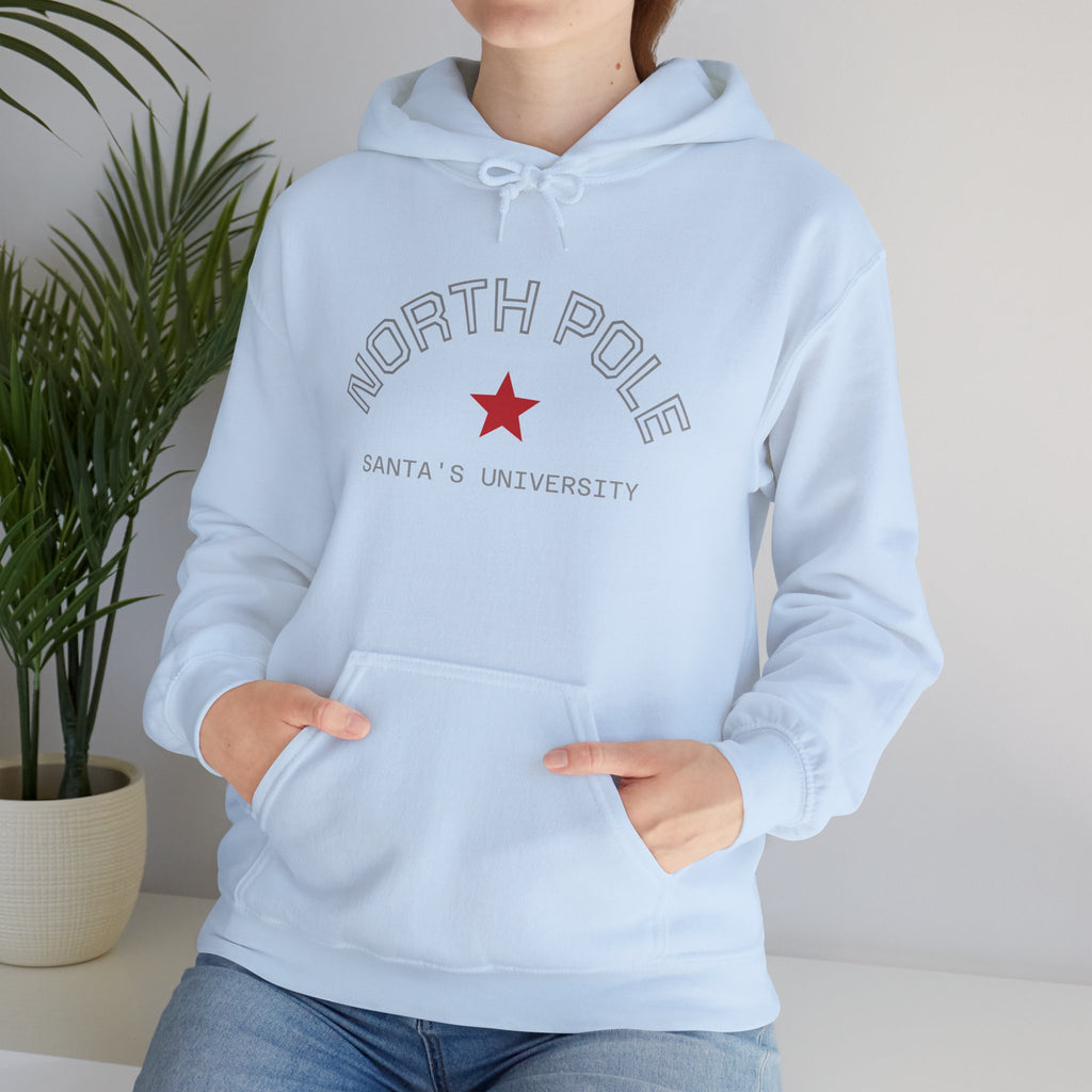 North Pole Santa's University Hoodie - Unisex Heavy Blend Sweatshirt for Holiday Cheer